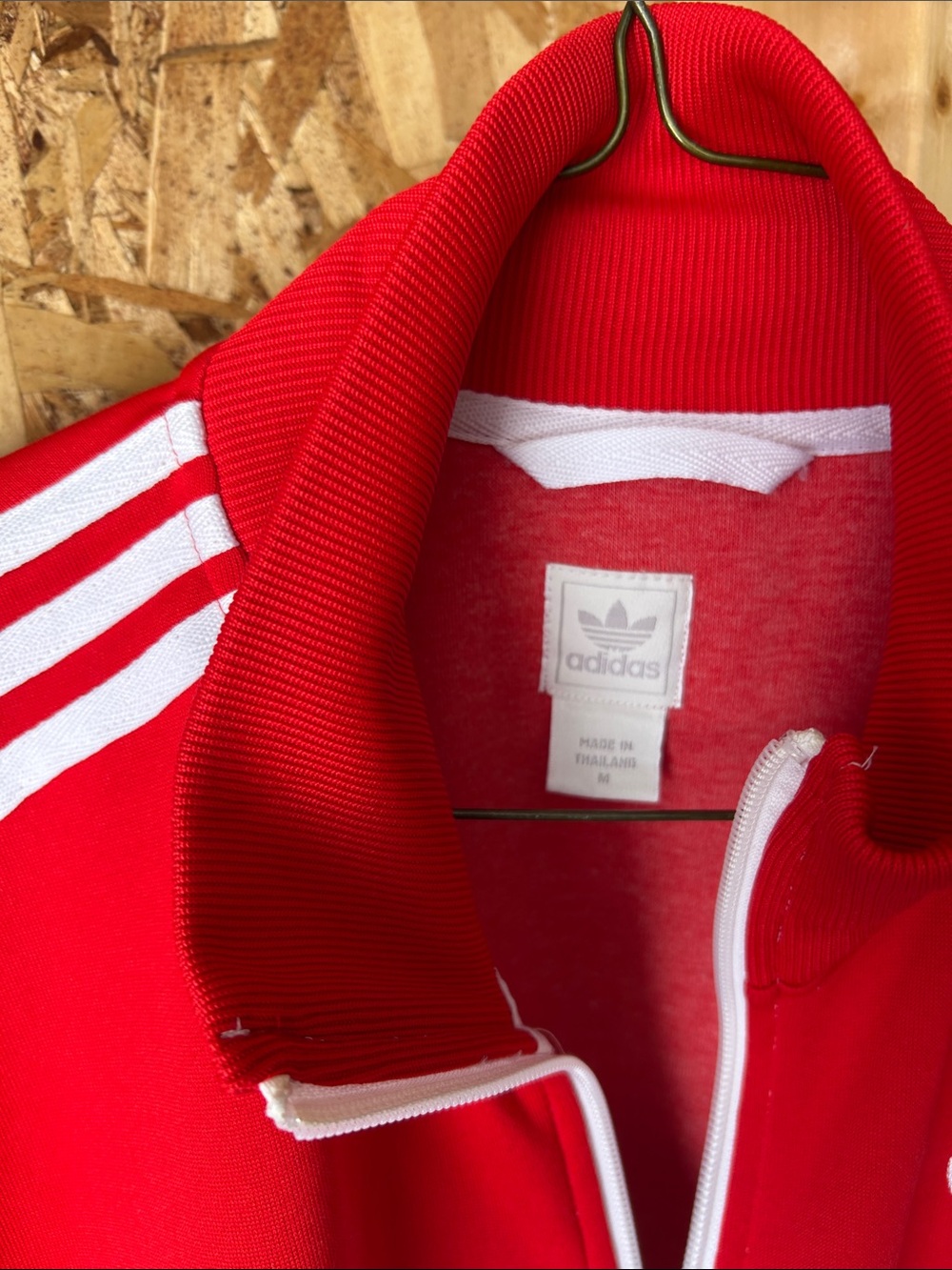 adidas Red and White Retro Trefoil Track Jacket - Picture 4 of 4